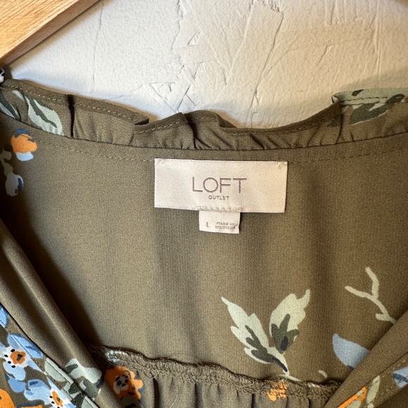 LOFT Sleeveless Casual Polyester Floral Blouse Large - Picture 5 of 10